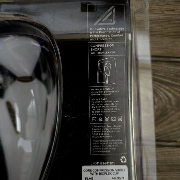 Shock Doctor Adult Compression Short w/Bio-Flex Protective Cup American Flag - Picture 3 of 4